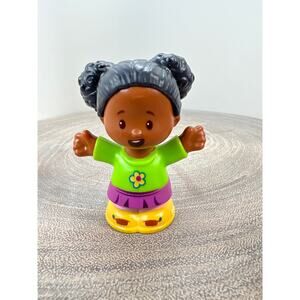 Fisher-Price Little People Tessa Figure Girl 2 Green Top Purple Dress 2016